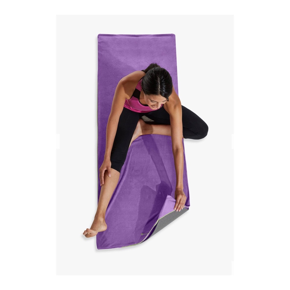 GAIAM Stay Put Yoga Towel in Purple